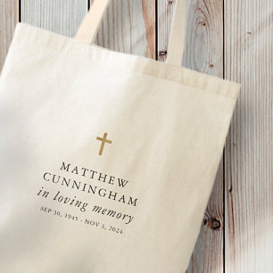 Memorial In Loving Memory Modern Simple Cross Tote Bag