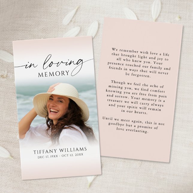 Memorial In Loving Memory Photo Prayer Card (Creator Uploaded)