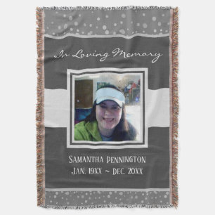 Memorial In Loving Memory Photo Throw Blanket