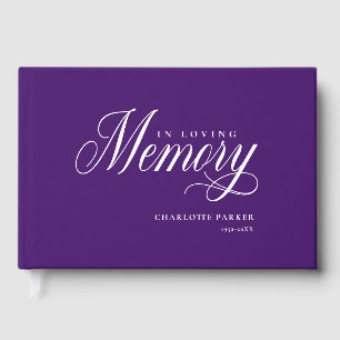 Memorial "In Loving memory"  Purple Guest Book