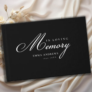 Memorial "In Loving memory" Silver-Foil, Black Guest Book