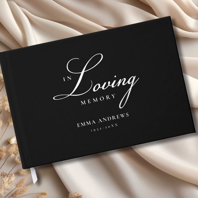 Memorial "In Loving memory" SilverFoil, Black Guest Book (Memorial "In Loving memory" SilverFoil, Black Foil Guest Book)