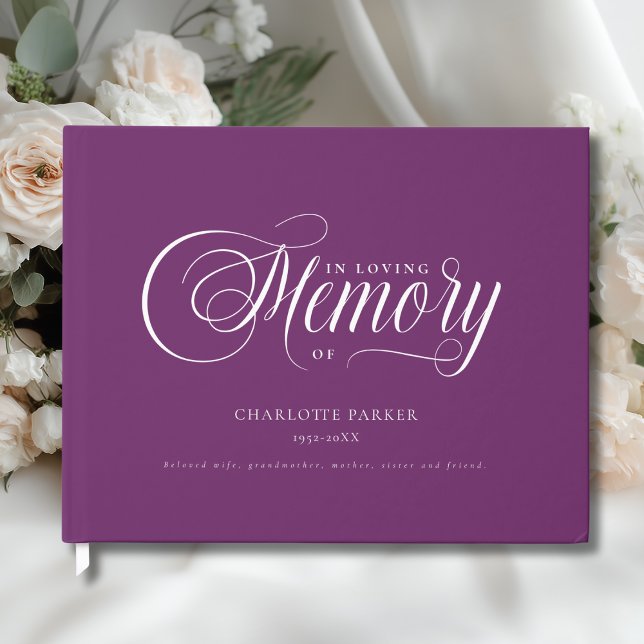 Memorial "In Loving memory"  Violet Guest Book (Memorial "In Loving memory" Violet Guest Book)