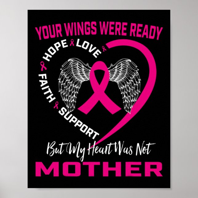 Memorial In Memory Of Mum Pink Breast Cancer Aware Poster (Front)