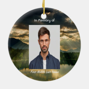 Memorial Keepsake Beautiful Lake Beach Ceramic Tree Decoration