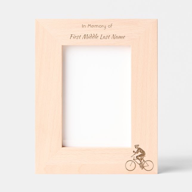 Memorial Keepsake Biking Cycling Bike  Etched Frames (Front)