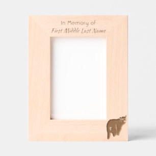 Memorial Keepsake Black Bear Animal Etched Frames