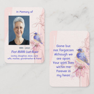 Memorial Keepsake Bluebird Garden Business Card