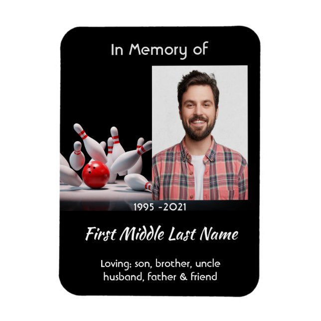 Memorial Keepsake  Bowling Bowler Magnet (Vertical)