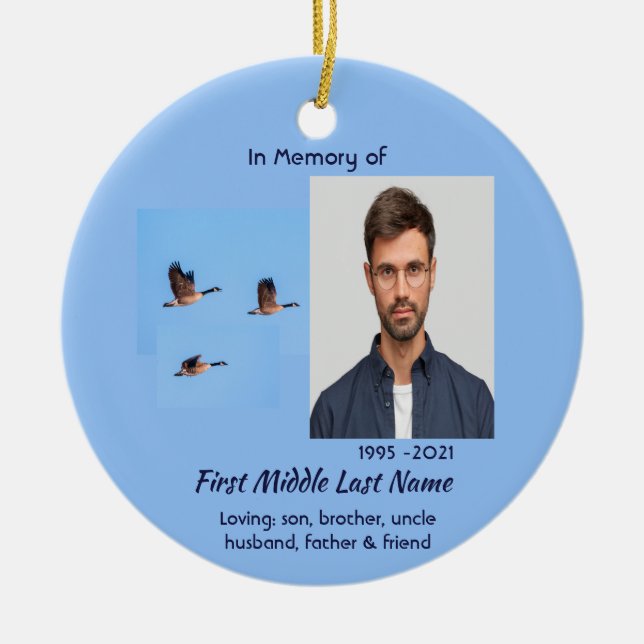  Memorial Keepsake Canada Goose Outdoors Ceramic Tree Decoration (Front)