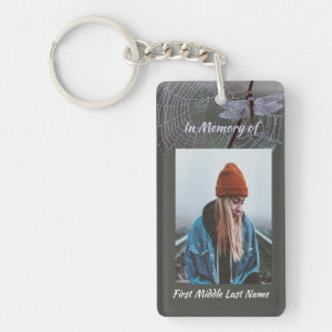 Memorial Keepsake  Card Dragonfly Dewdrops Key Ring