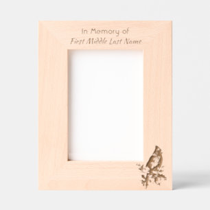 Memorial Keepsake Cardinal Bird Etched Frames