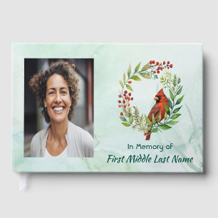 Memorial Keepsake Cardinal Bird Guest Book