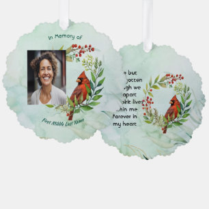 Memorial Keepsake Cardinal Bird Tree Decoration Card