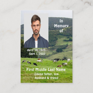 Memorial Keepsake Cattle Farm Landscape Business Card