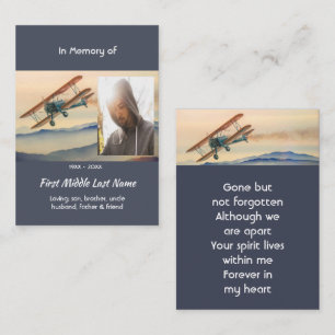Memorial Keepsake Clouds Biplane Sky Business Card