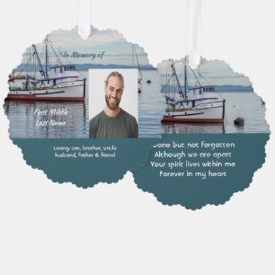 Memorial Keepsake Commercial Fisherman Tree Decoration Card