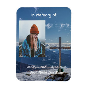 Memorial Keepsake Cross Crucifix Mountain Magnet