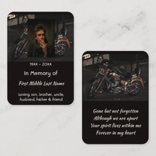 Memorial Keepsake Custom Motorcycle Biker Business Card