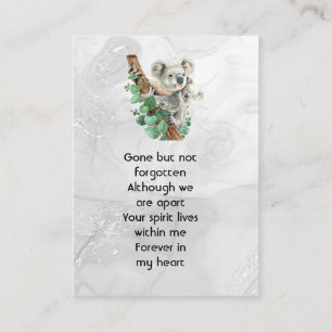 Memorial Keepsake Cute Koala Children Business Card