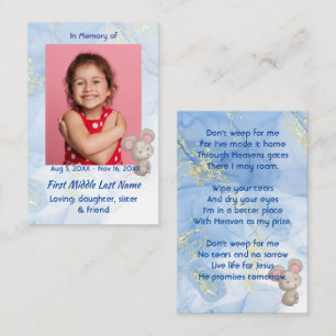 Memorial Keepsake Cute Little Mouse Children Business Card