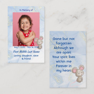 Memorial Keepsake Cute Little Mouse Children Business Card