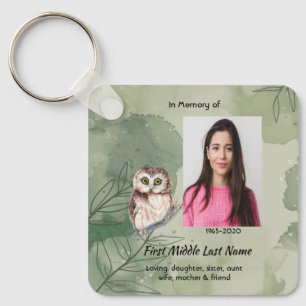 Memorial Keepsake Cute Owl Bird Key Ring