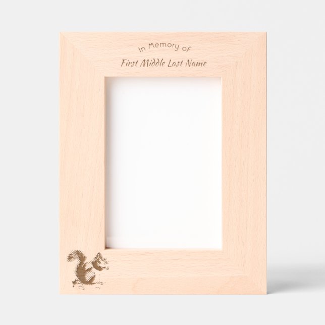 Memorial Keepsake Cute Red Squirrel Etched Frames (Front)