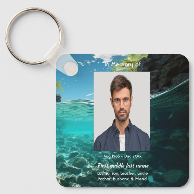 Memorial Keepsake  Deep Sea Diving Diver Key Ring (Front)