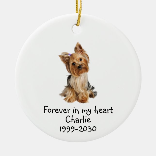 Memorial Keepsake Dog Pet Animal Ceramic Ornament (Front)