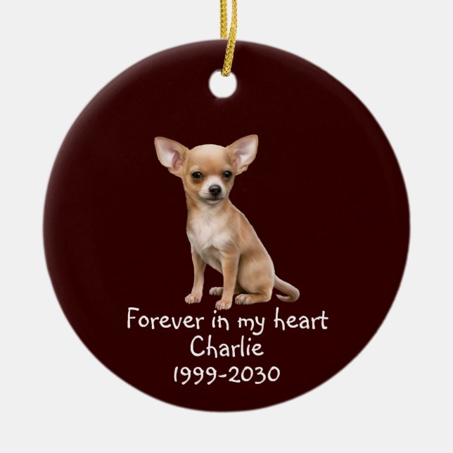 Memorial Keepsake Dog Pet Animal Customise Ceramic Ceramic Tree Decoration (Front)