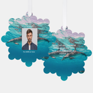 Memorial  Keepsake Dolphins Underwater Ocean Tree Decoration Card