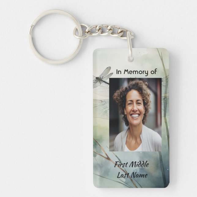  Memorial Keepsake Dragonfly Business Key Ring (Front)