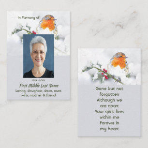 Memorial Keepsake English Robin Bird Business Card