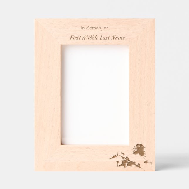 Memorial Keepsake English Robin Bird Etched Frames (Front)