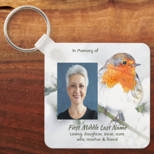 Memorial Keepsake English Robin Bird Key Ring