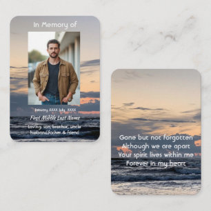 Memorial Keepsake Evening Sunset Lake Sky Reflect Business Card