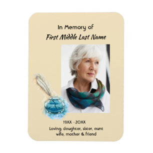Memorial Keepsake Feather Pen Magnet
