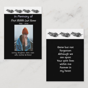 Memorial Keepsake Feather Tribal Boho Business Card