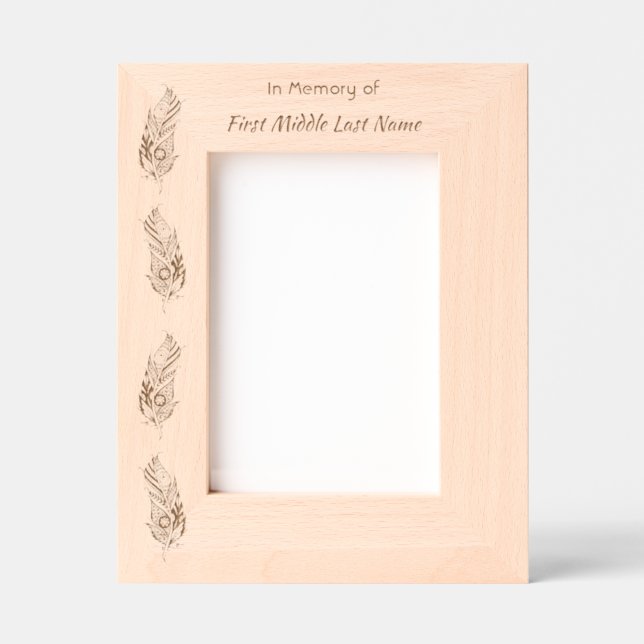  Memorial Keepsake Feather Tribal Boho  Etched Frames (Front)