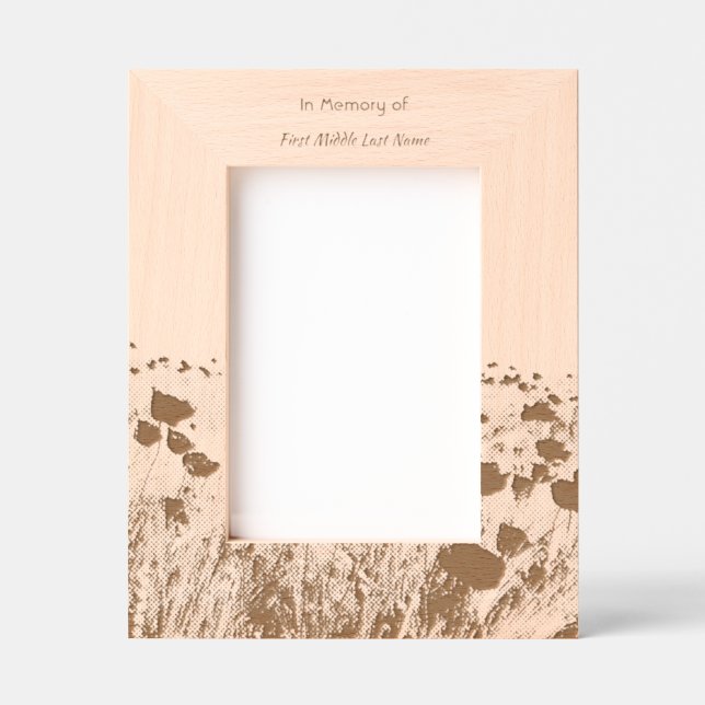 Memorial Keepsake  Field Red Poppy Etched Frames (Front)