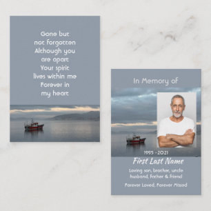Memorial Keepsake Fishing Boat Fisherman Business Card