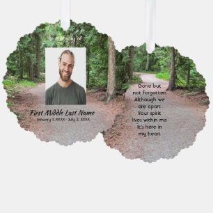 Memorial Keepsake Forest Trees Hike Walk Trail  Tree Decoration Card