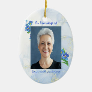  Memorial Keepsake Forget me Not" Flowers Ceramic Tree Decoration