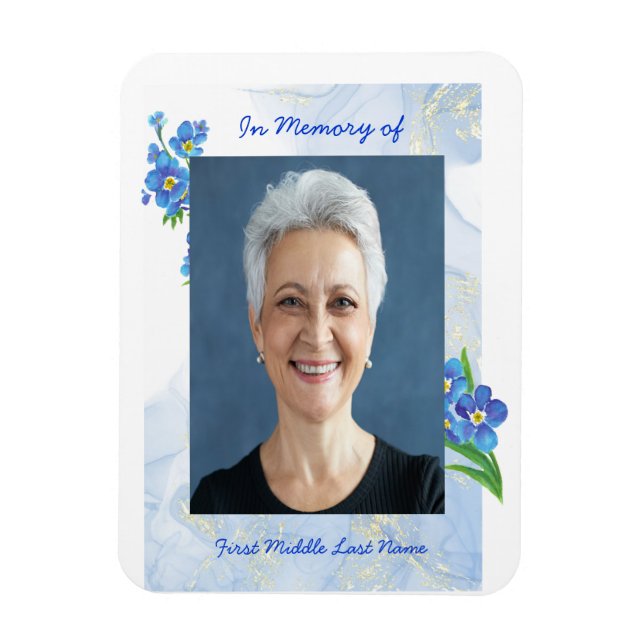 Memorial Keepsake Forget me Not" Flowers Magnet (Vertical)