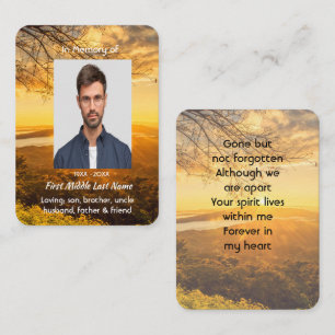 Memorial Keepsake Golden Sunset Sky Heaven Business Card