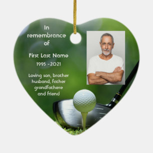 Memorial Keepsake Golfer Golfing  Custom Ceramic Tree Decoration
