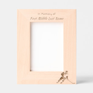Memorial Keepsake  Hockey Player Sport Etched Frames