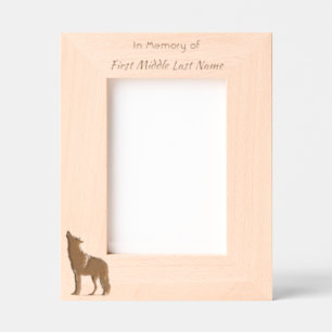 Memorial Keepsake Howling Wolf Art Etched Frames