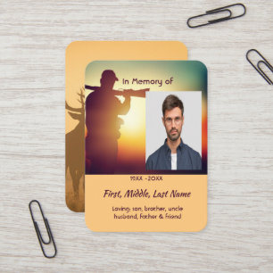 Memorial Keepsake Hunter Hunting Stag Deer Business Card
